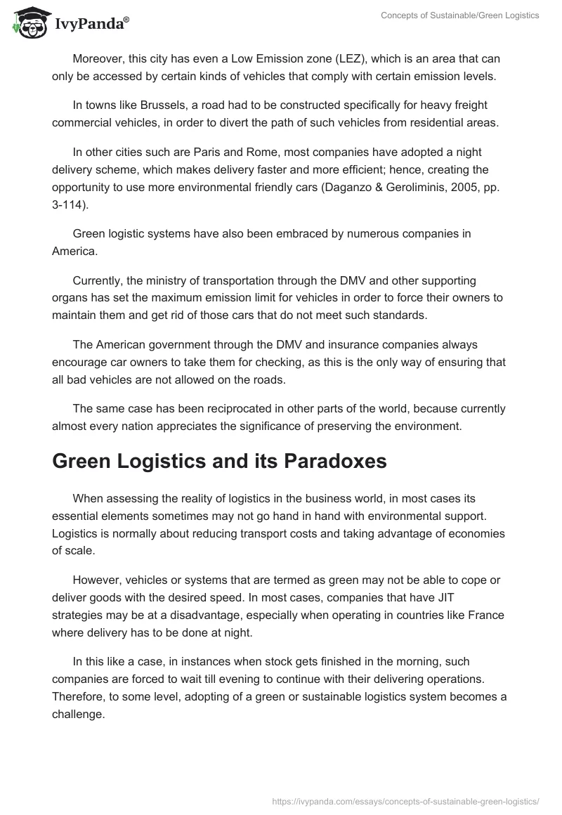 Concepts of Sustainable/Green Logistics. Page 5
