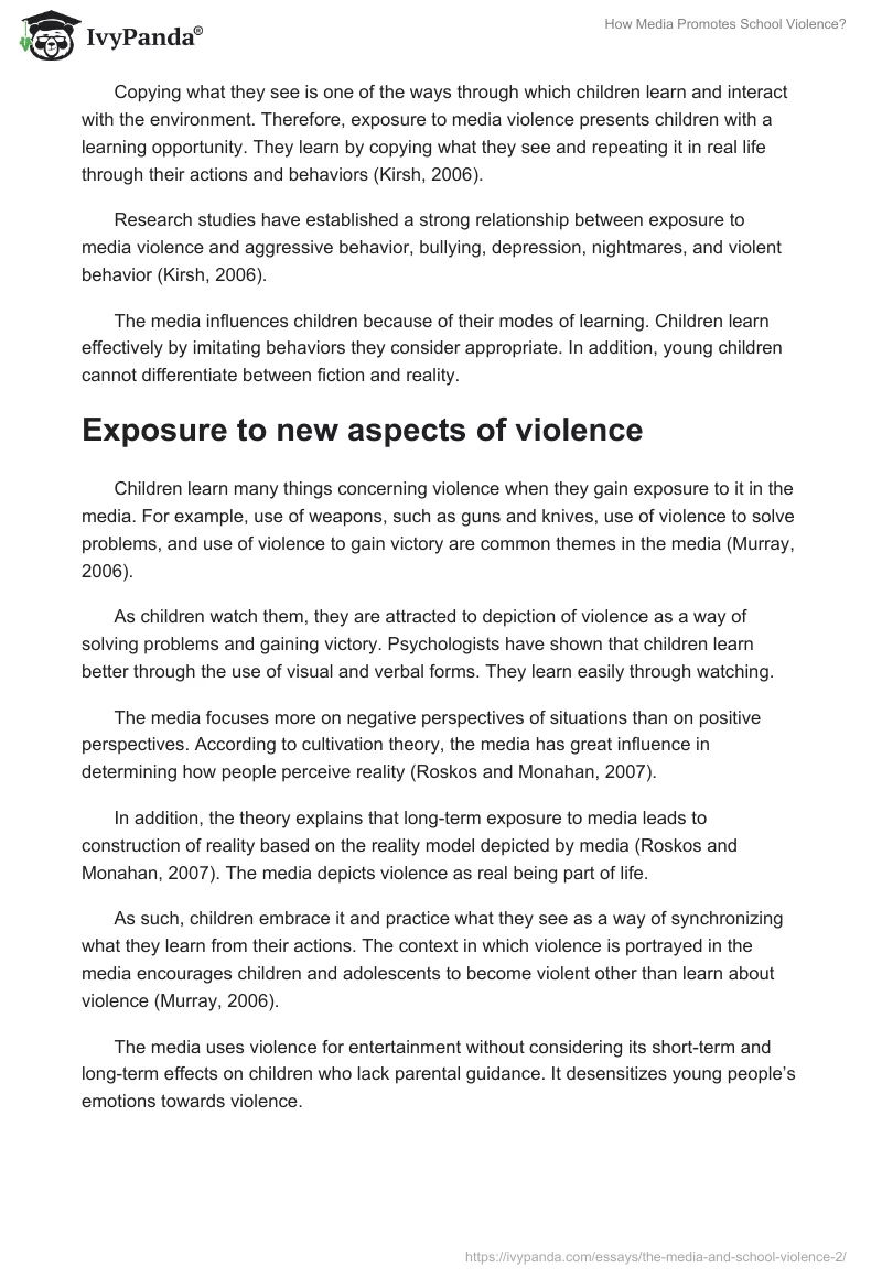 How Media Promotes School Violence?. Page 4