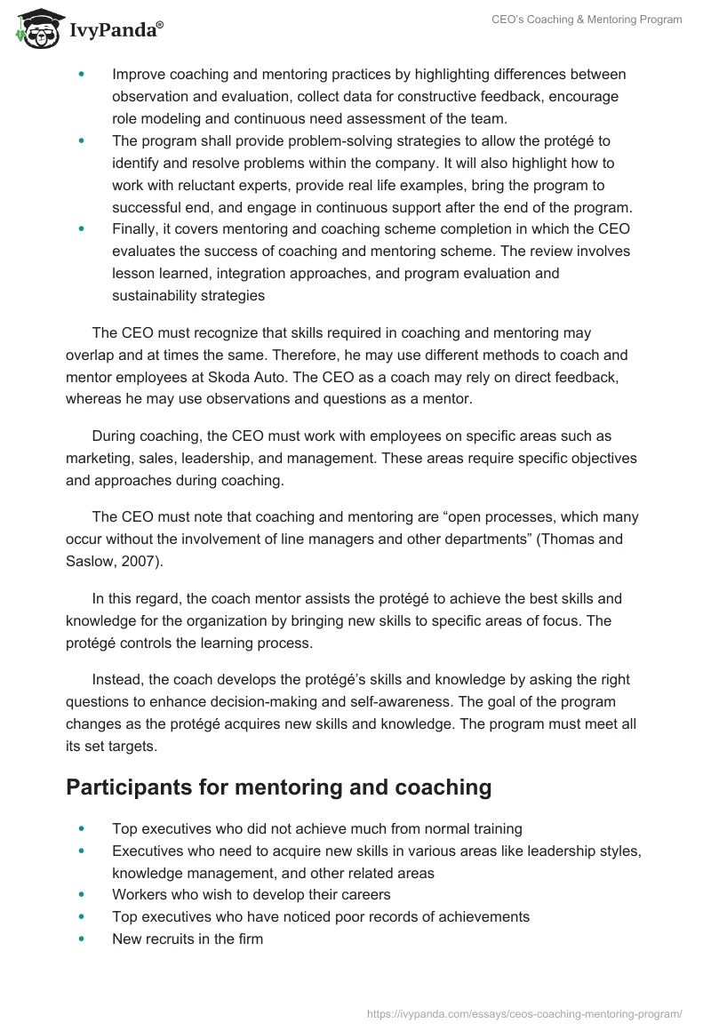 CEO’s Coaching & Mentoring Program. Page 3