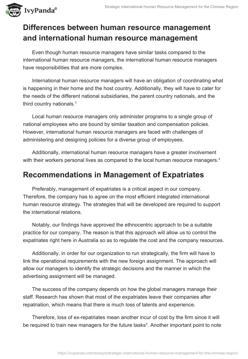 Strategic International Human Resource Management for the Chinese Region. Page 2