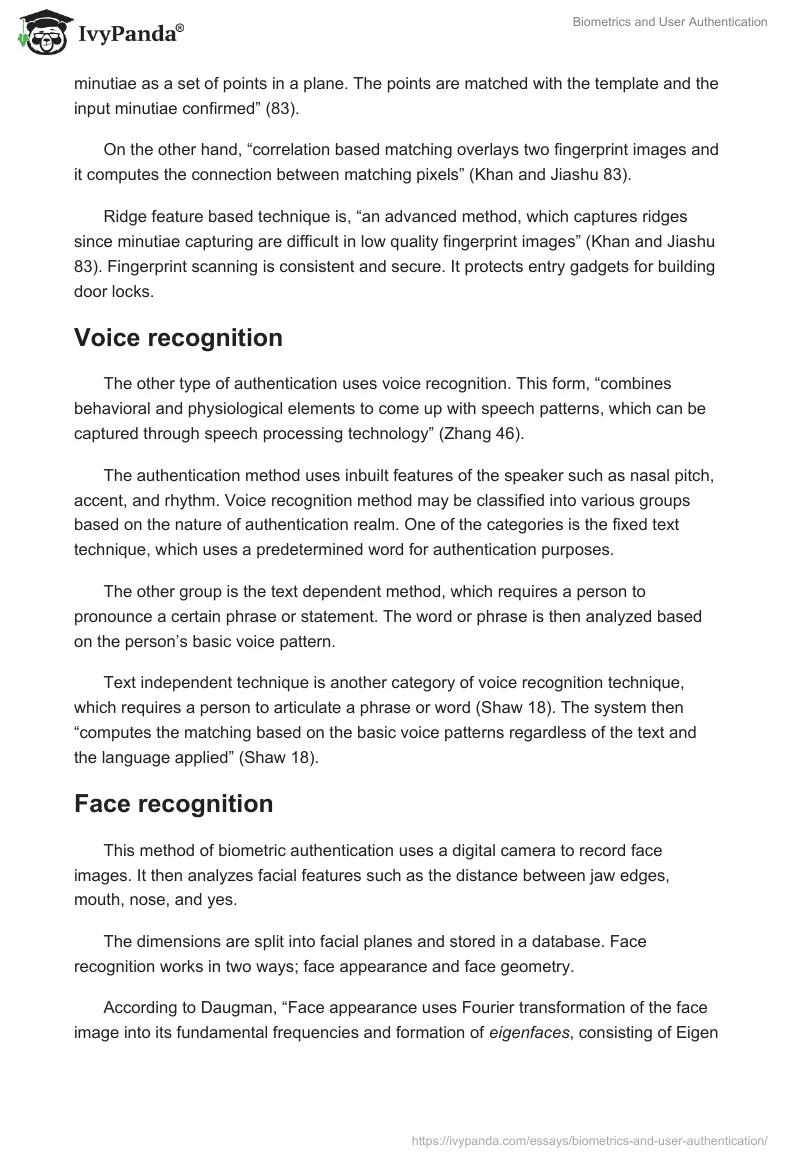 Biometrics and User Authentication. Page 2