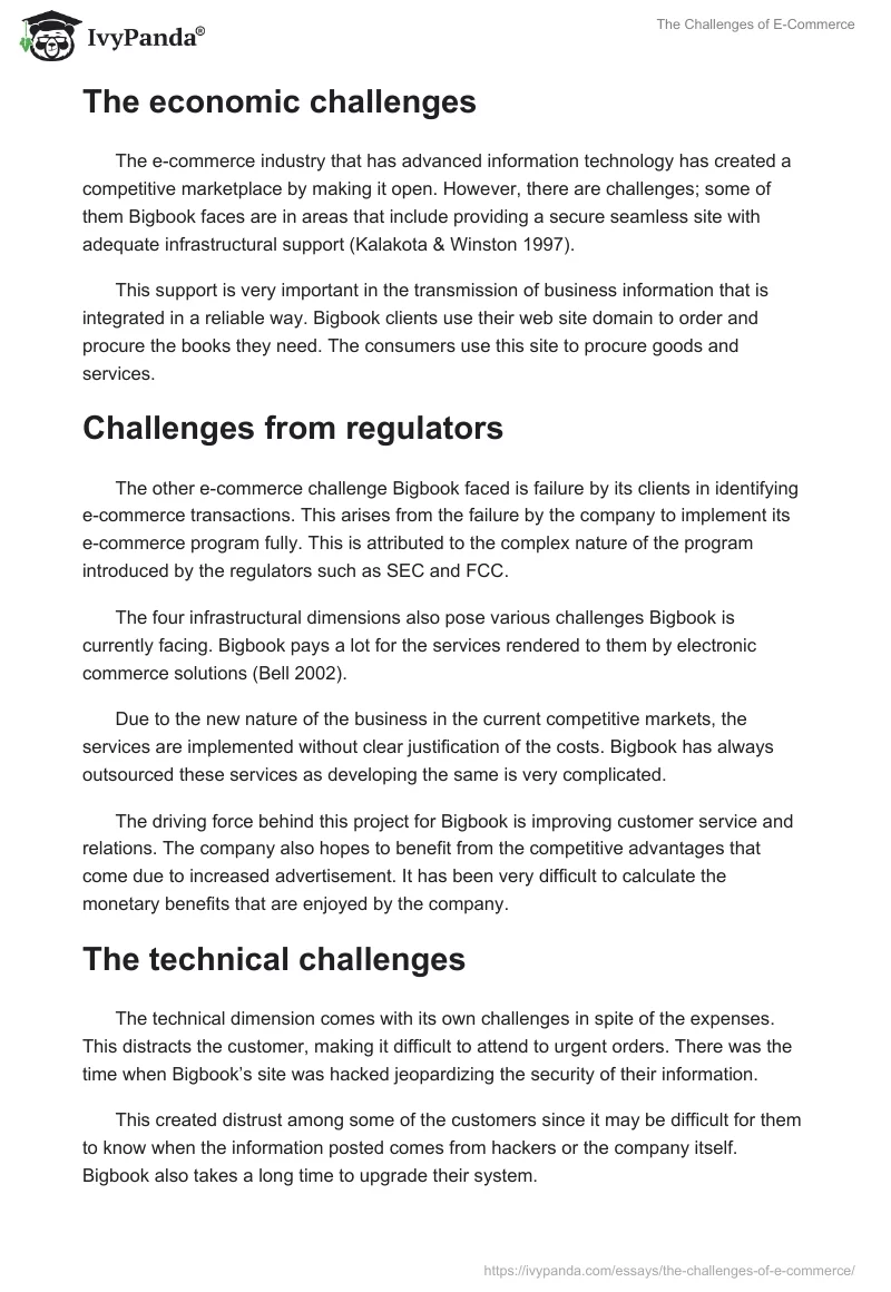 The Challenges of E-Commerce. Page 2