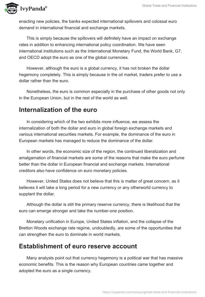 Global Trade and Financial Institutions. Page 4