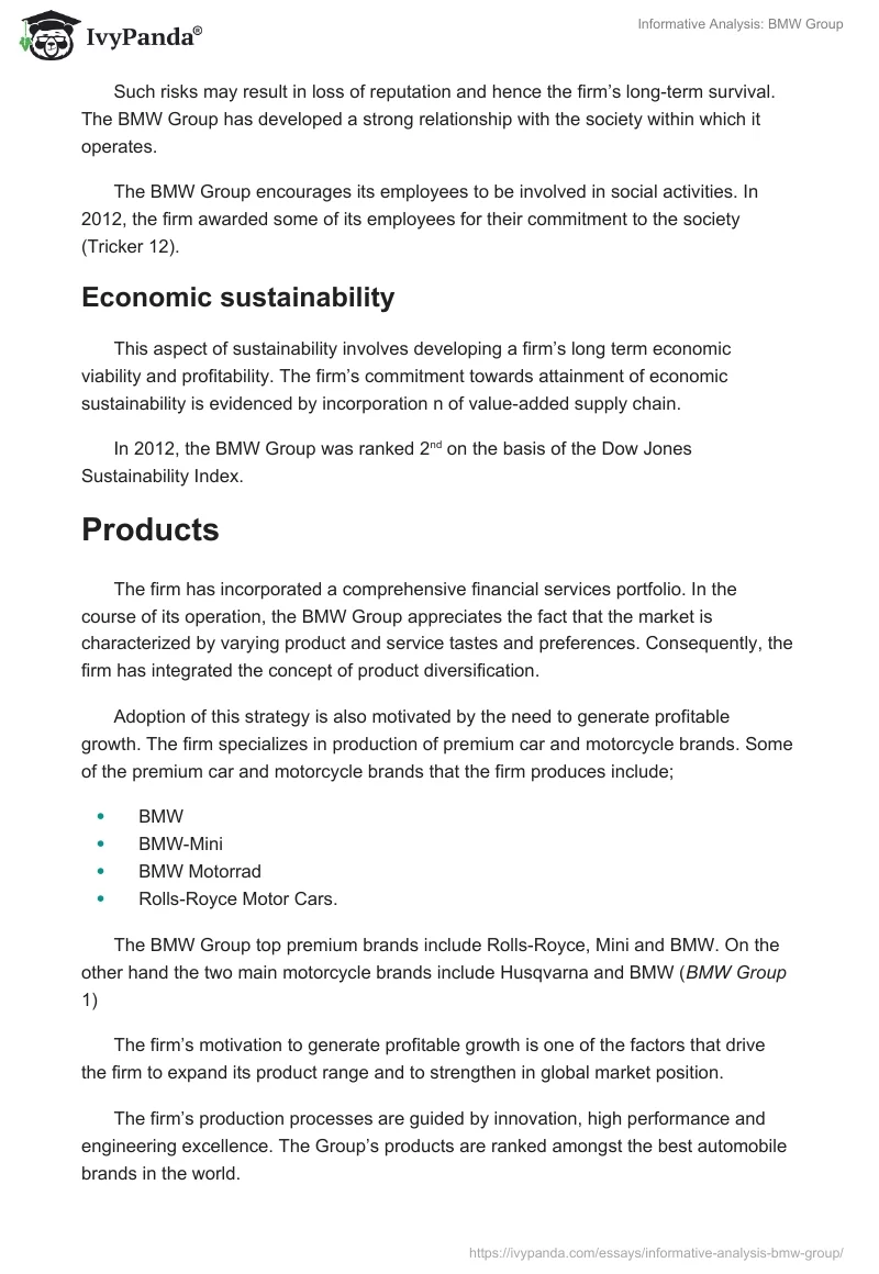 Informative Analysis: BMW Group. Page 4