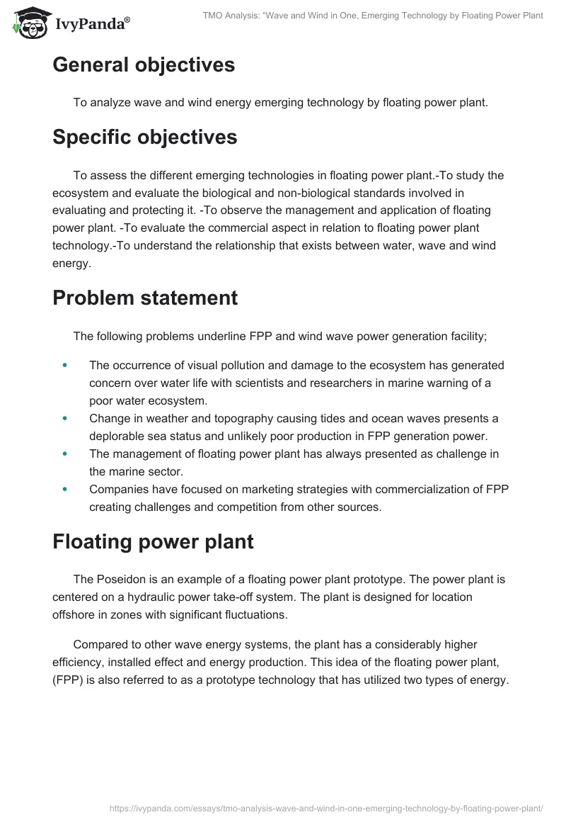 TMO Analysis: “Wave and Wind in One", Emerging Technology by Floating Power Plant. Page 2
