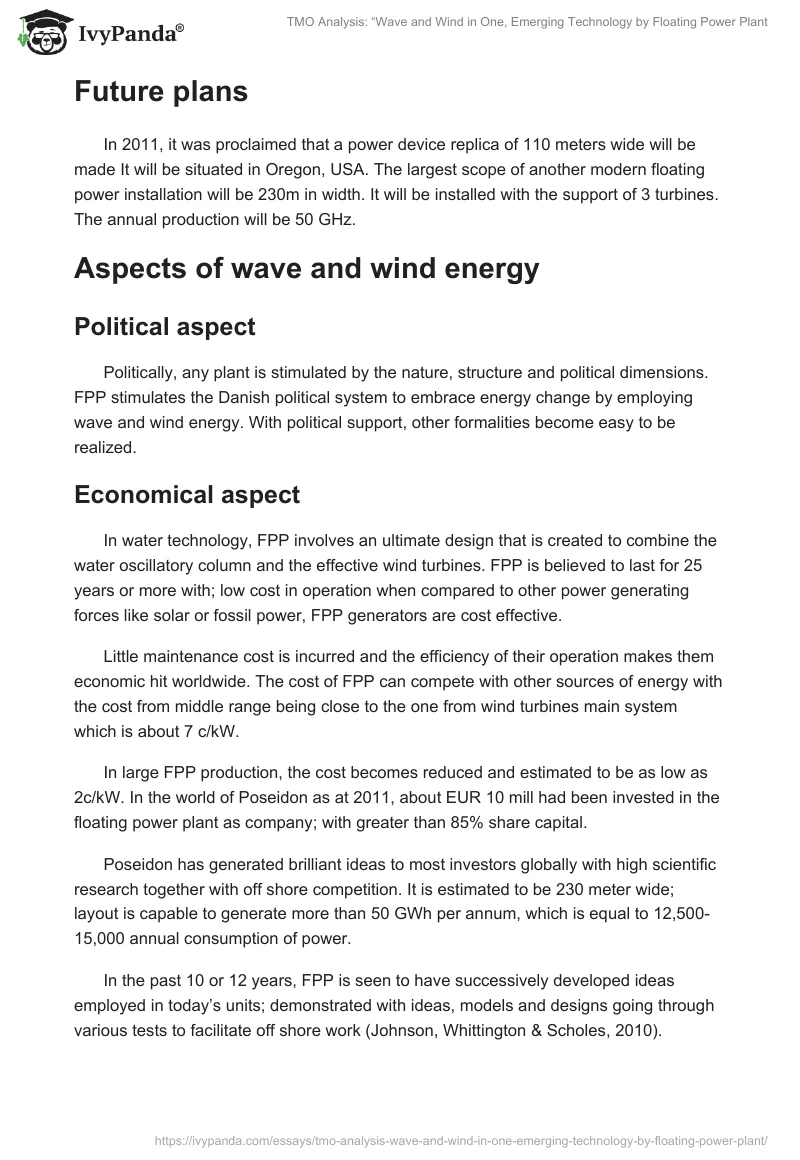 TMO Analysis: “Wave and Wind in One", Emerging Technology by Floating Power Plant. Page 4