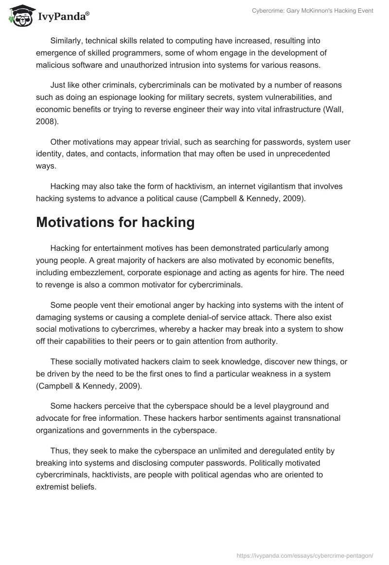 Cybercrime: Gary McKinnon's Hacking Event. Page 2