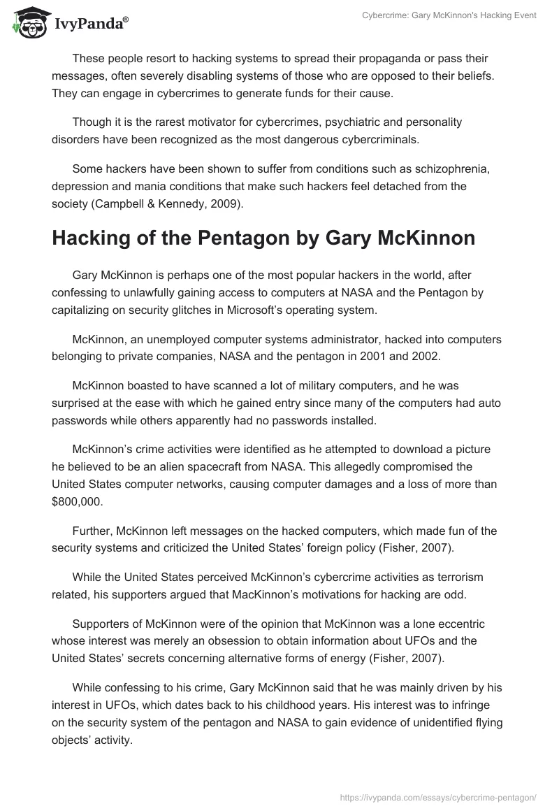 Cybercrime: Gary McKinnon's Hacking Event. Page 3