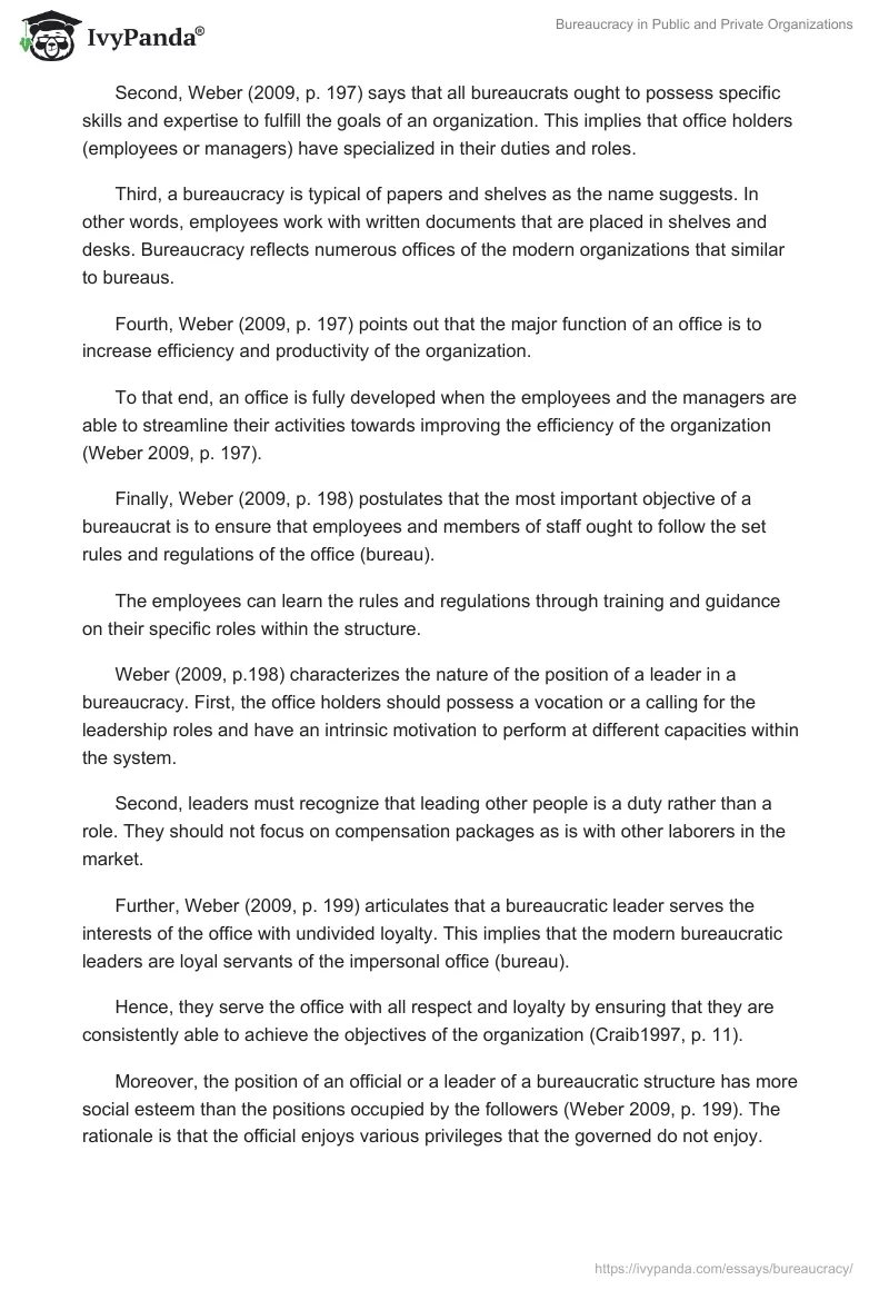 Bureaucracy in Public and Private Organizations. Page 2