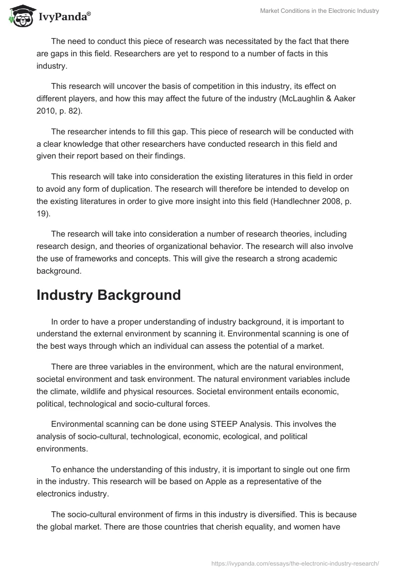 Market Conditions in the Electronic Industry. Page 2