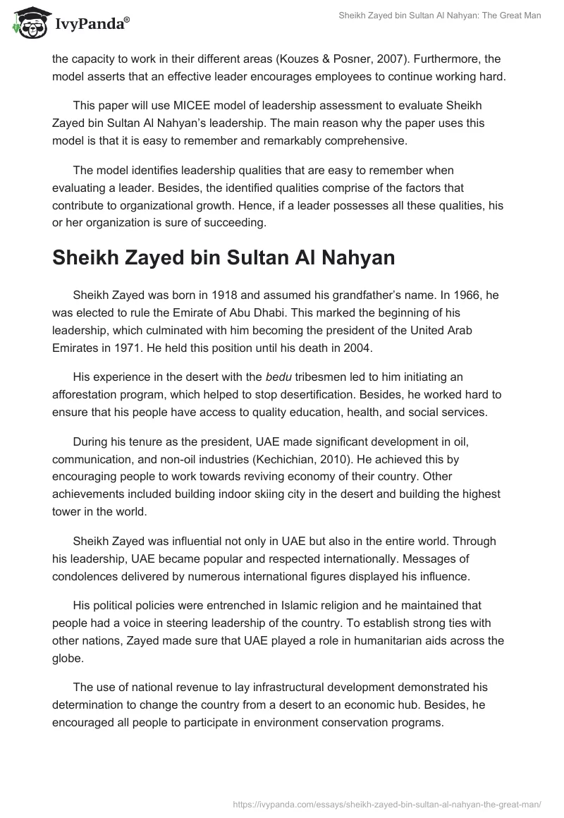 Sheikh Zayed bin Sultan Al Nahyan: The Great Man. Page 2