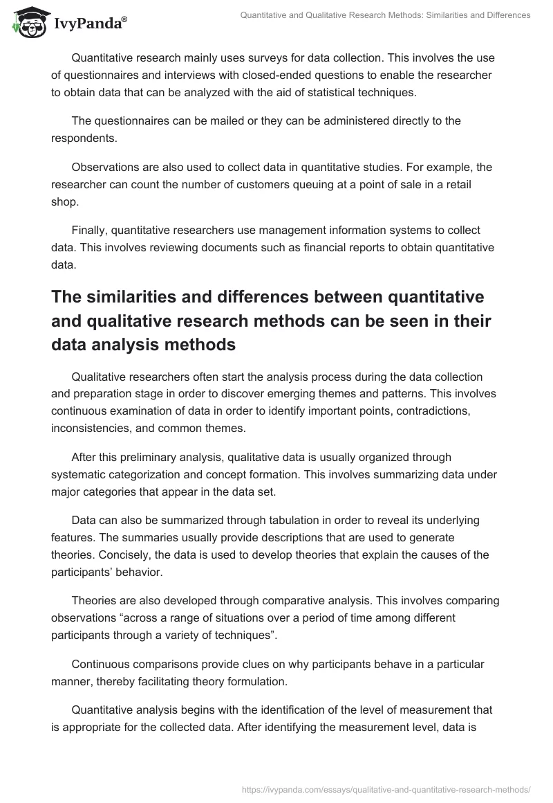Quantitative and Qualitative Research Methods: Similarities and Differences. Page 4