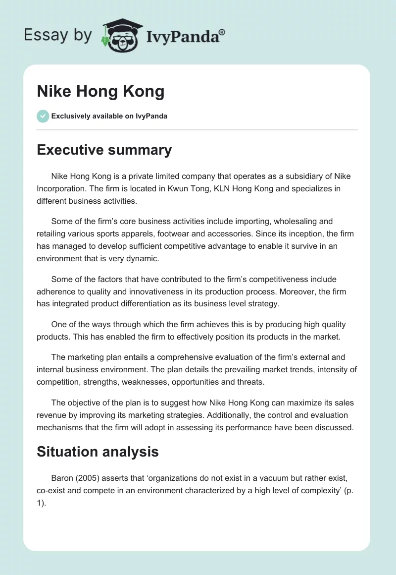 Nike Hong Kong. Page 1