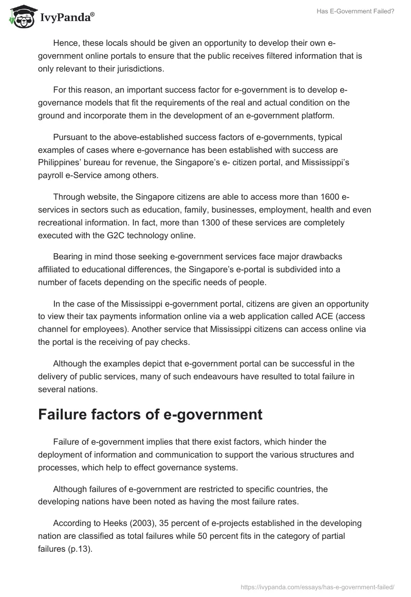 Has E-Government Failed?. Page 5