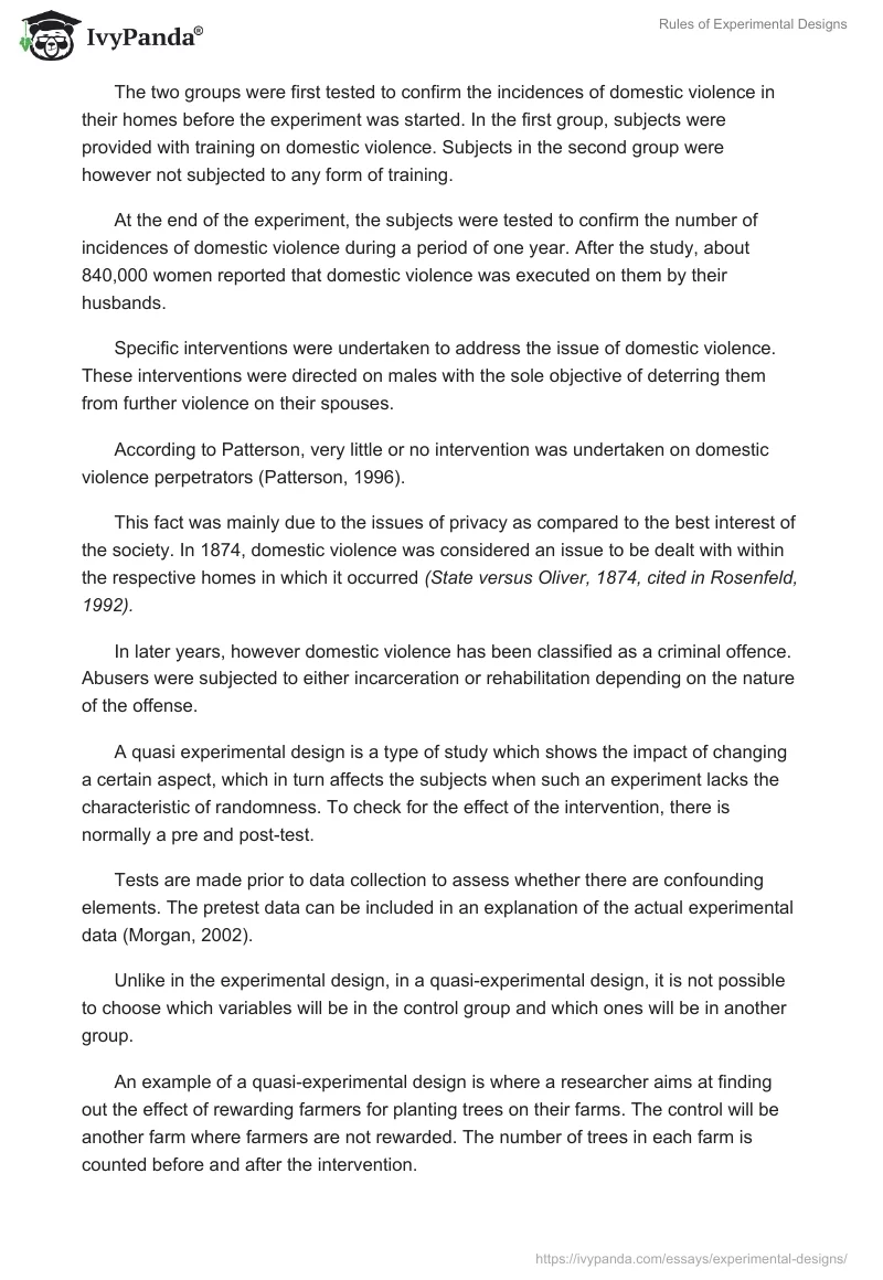 Rules of Experimental Designs. Page 3