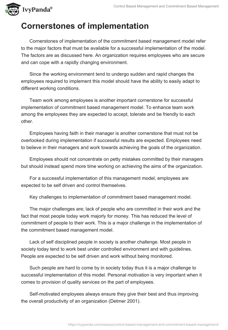 Control Based Management and Commitment Based Management. Page 3