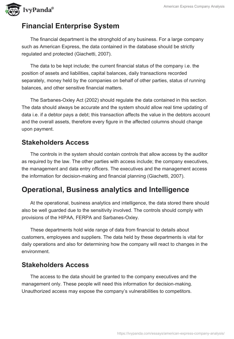 American Express Company Analysis. Page 4