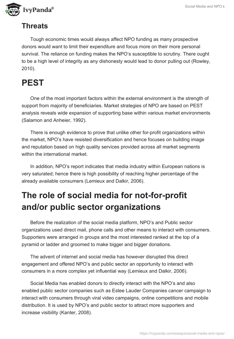 Social Media and NPO’s. Page 3