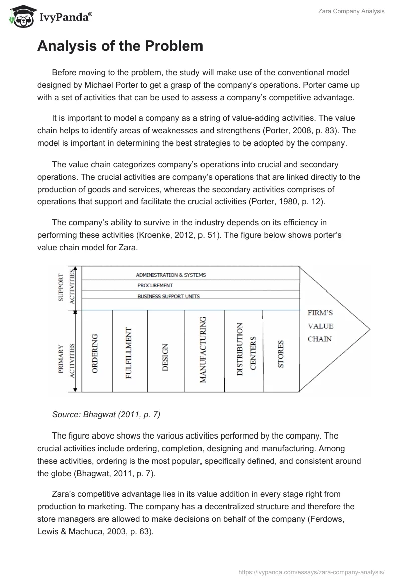 Zara Company Analysis. Page 3