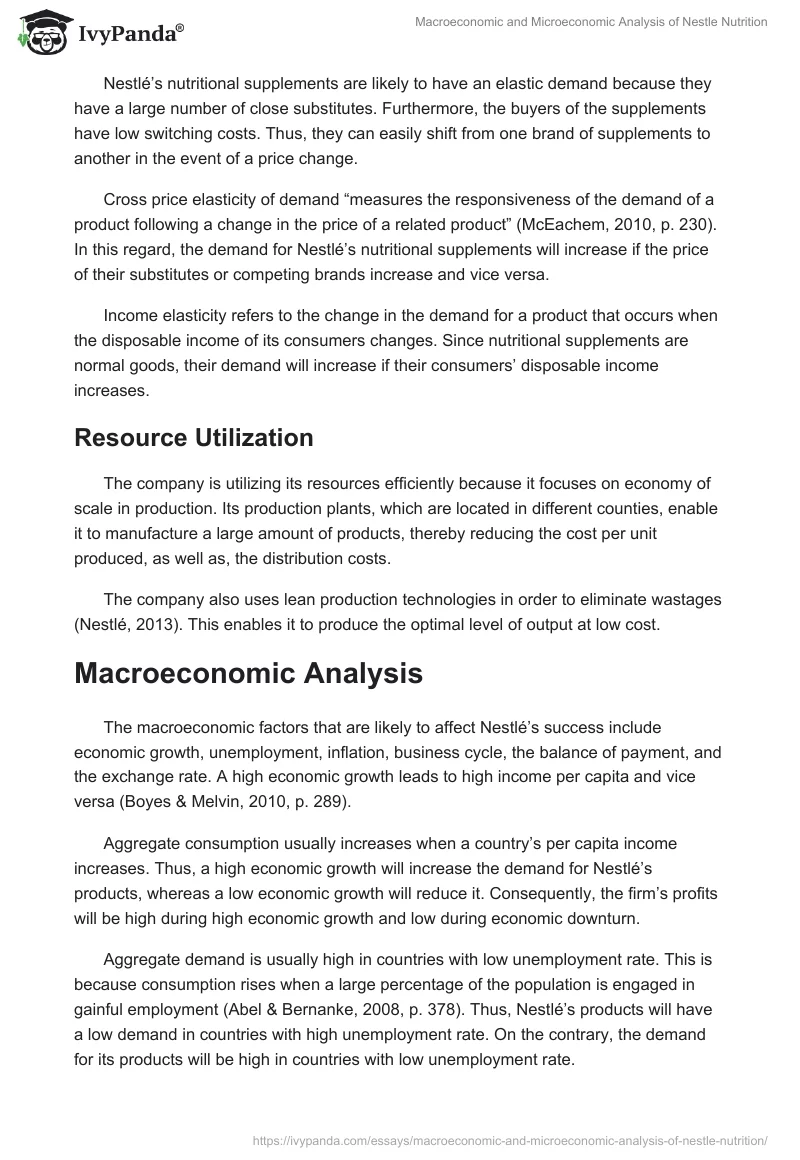 Macroeconomic and Microeconomic Analysis of Nestle Nutrition. Page 3
