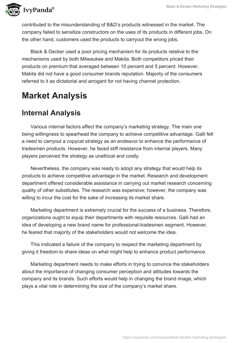 Black & Decker Marketing Strategies. Page 2