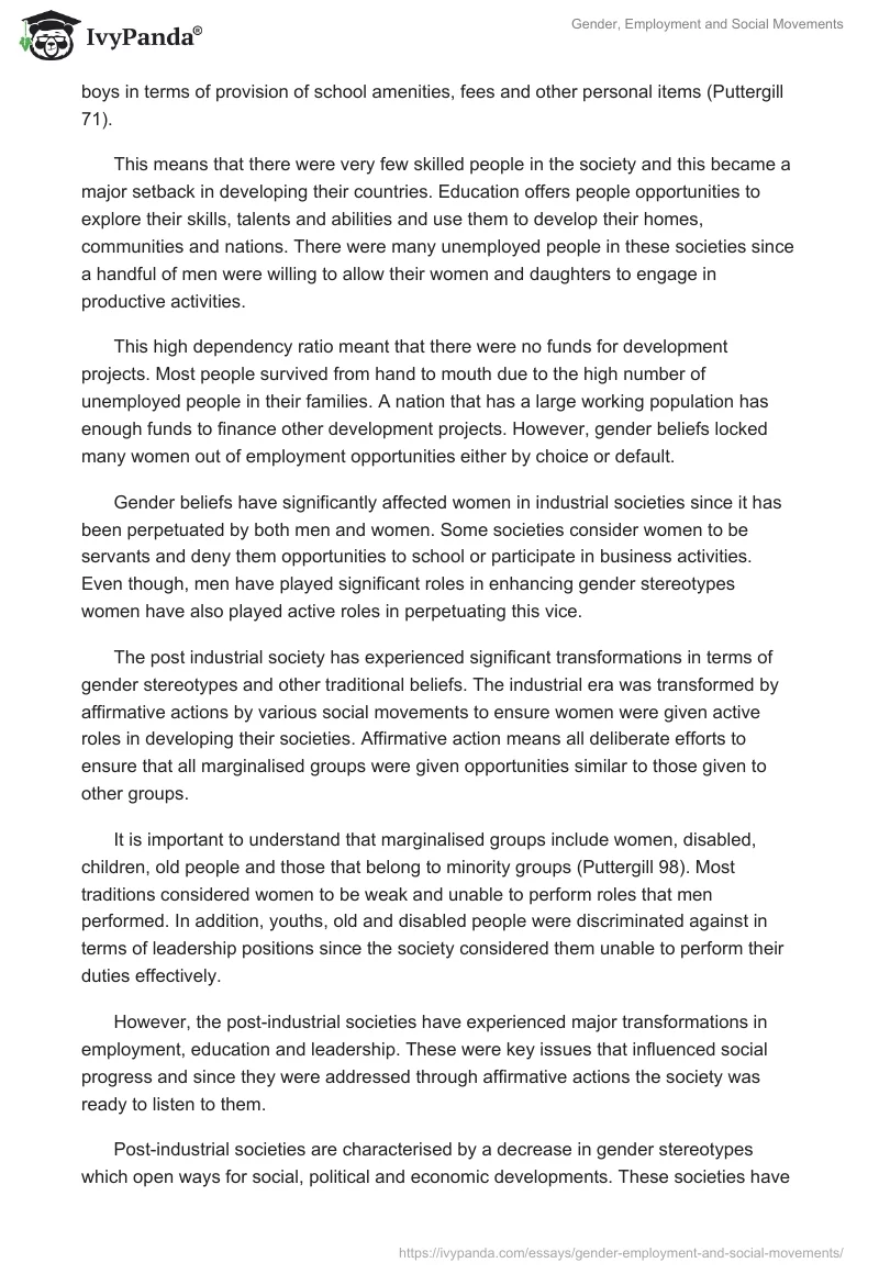 Gender, Employment and Social Movements. Page 3