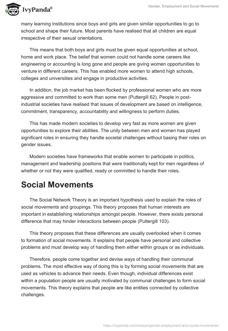 Gender, Employment and Social Movements. Page 4