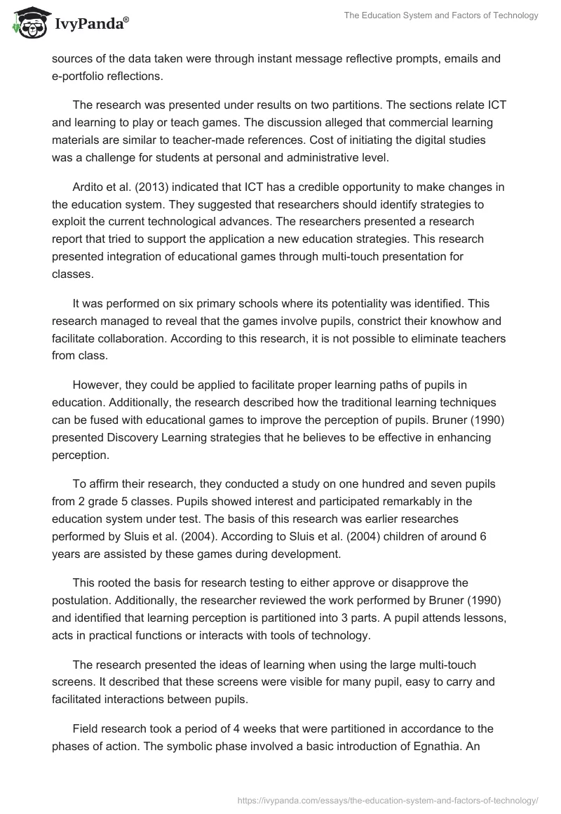 The Education System and Factors of Technology. Page 3