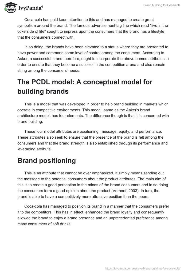 Brand Building for Coca-Cola. Page 4