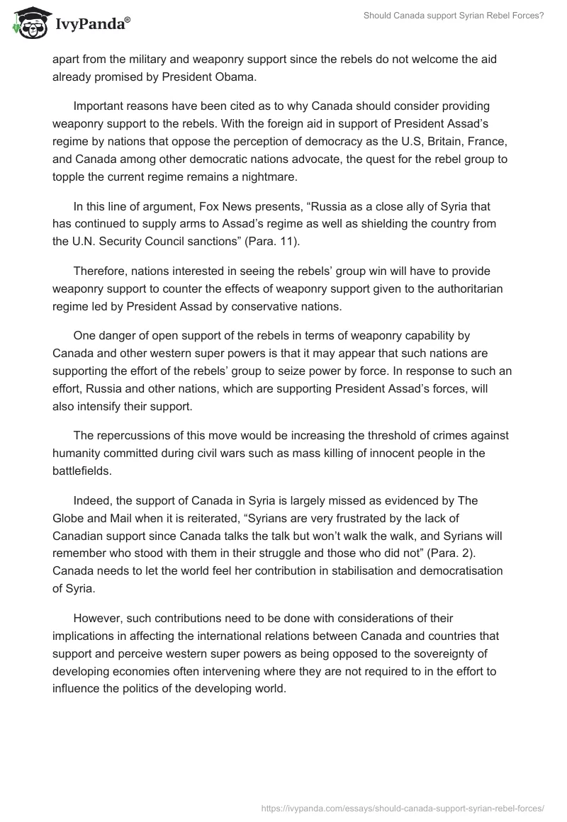 Should Canada support Syrian Rebel Forces?. Page 3