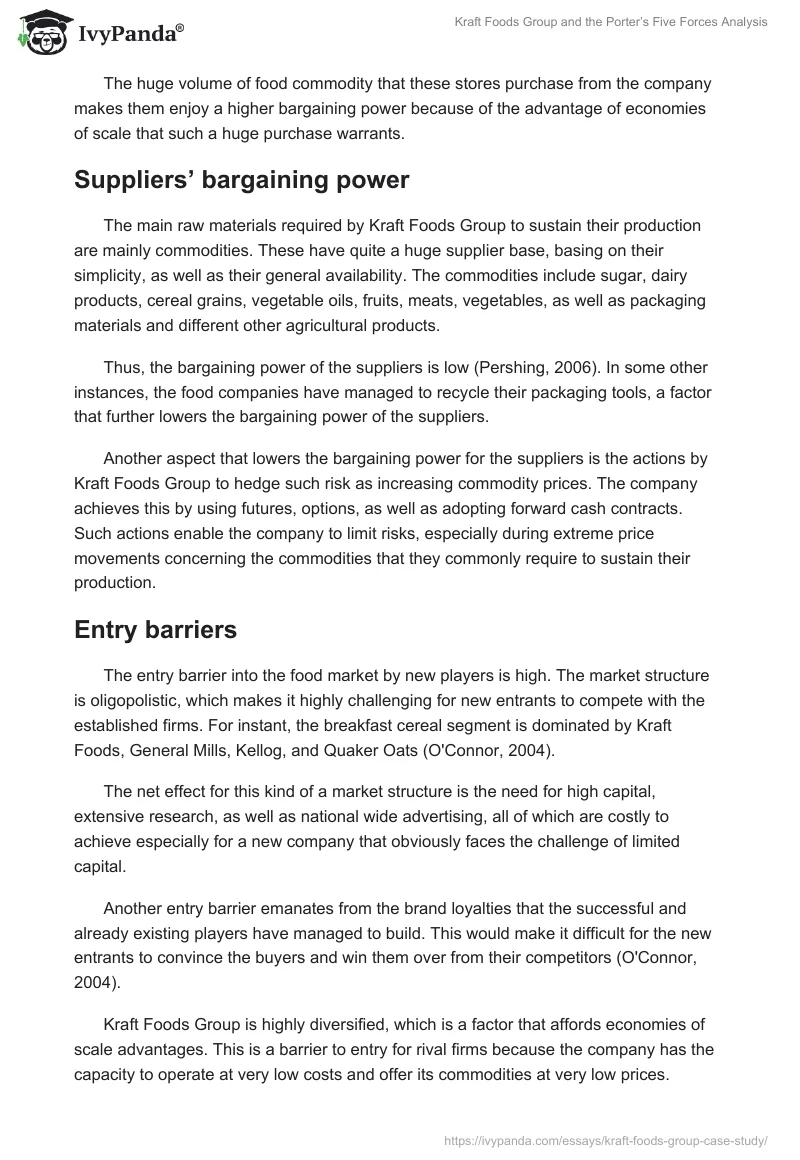 Kraft Foods Group and the Porter’s Five Forces Analysis. Page 2