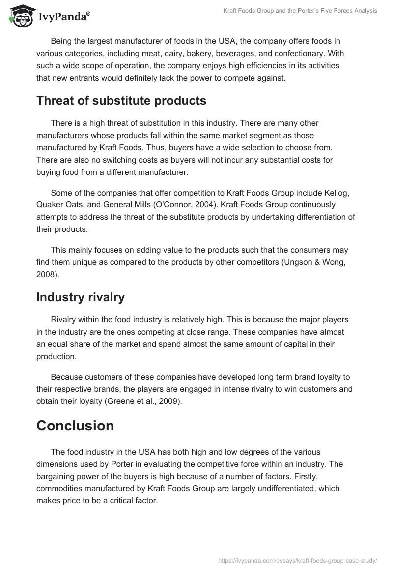 Kraft Foods Group and the Porter’s Five Forces Analysis. Page 3