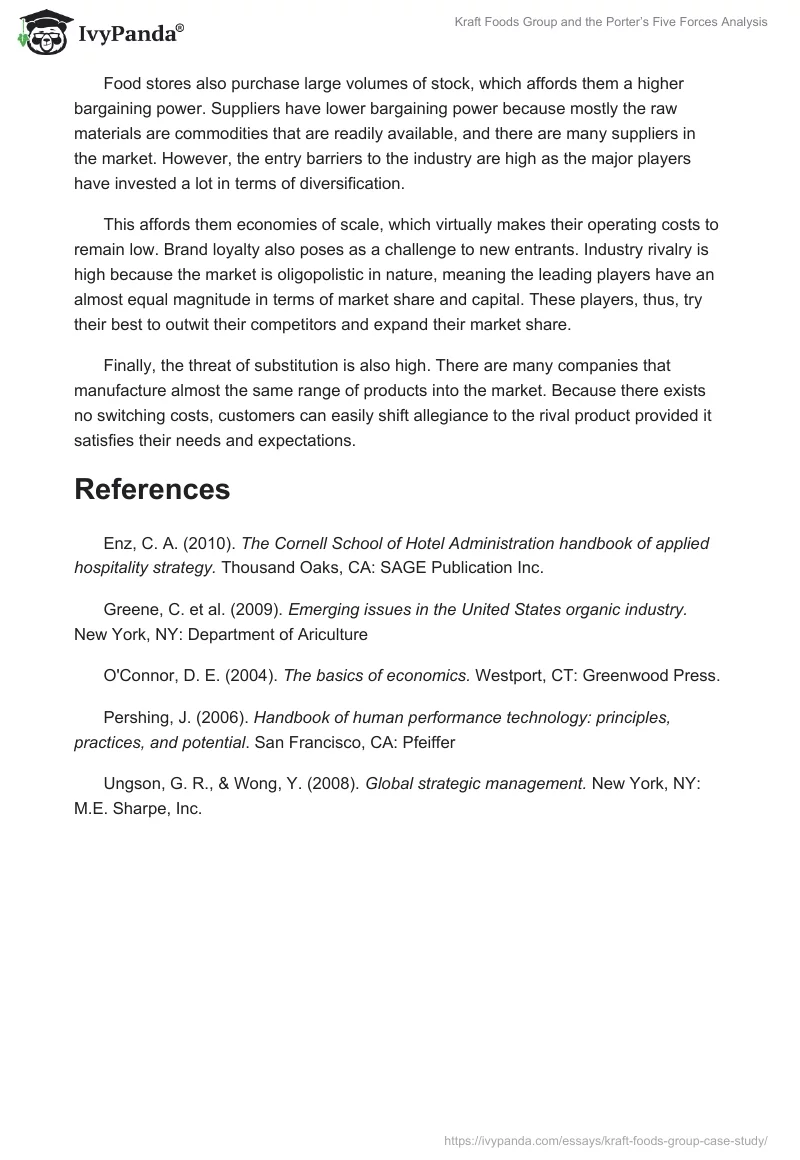 Kraft Foods Group and the Porter’s Five Forces Analysis. Page 4