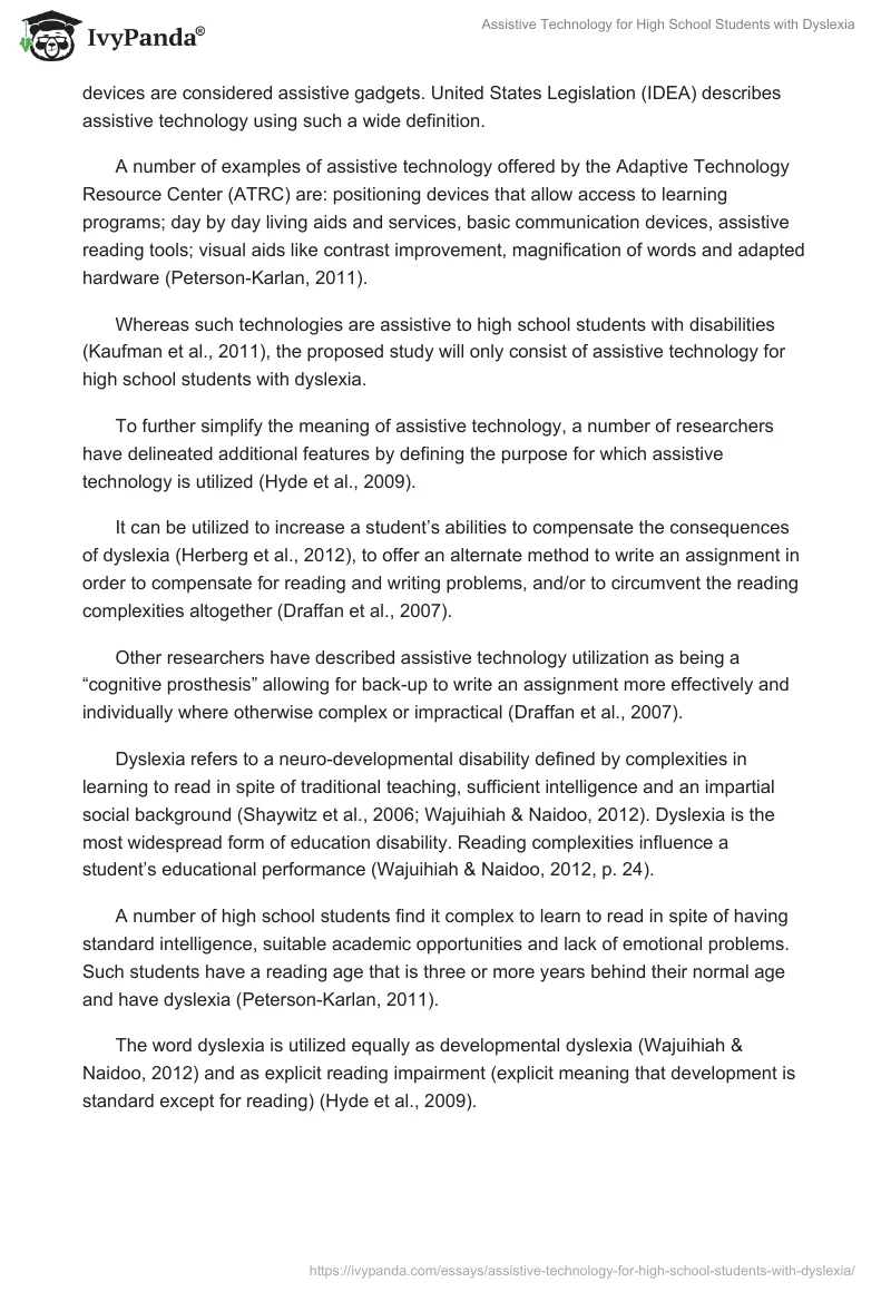 Assistive Technology for High School Students with Dyslexia. Page 5