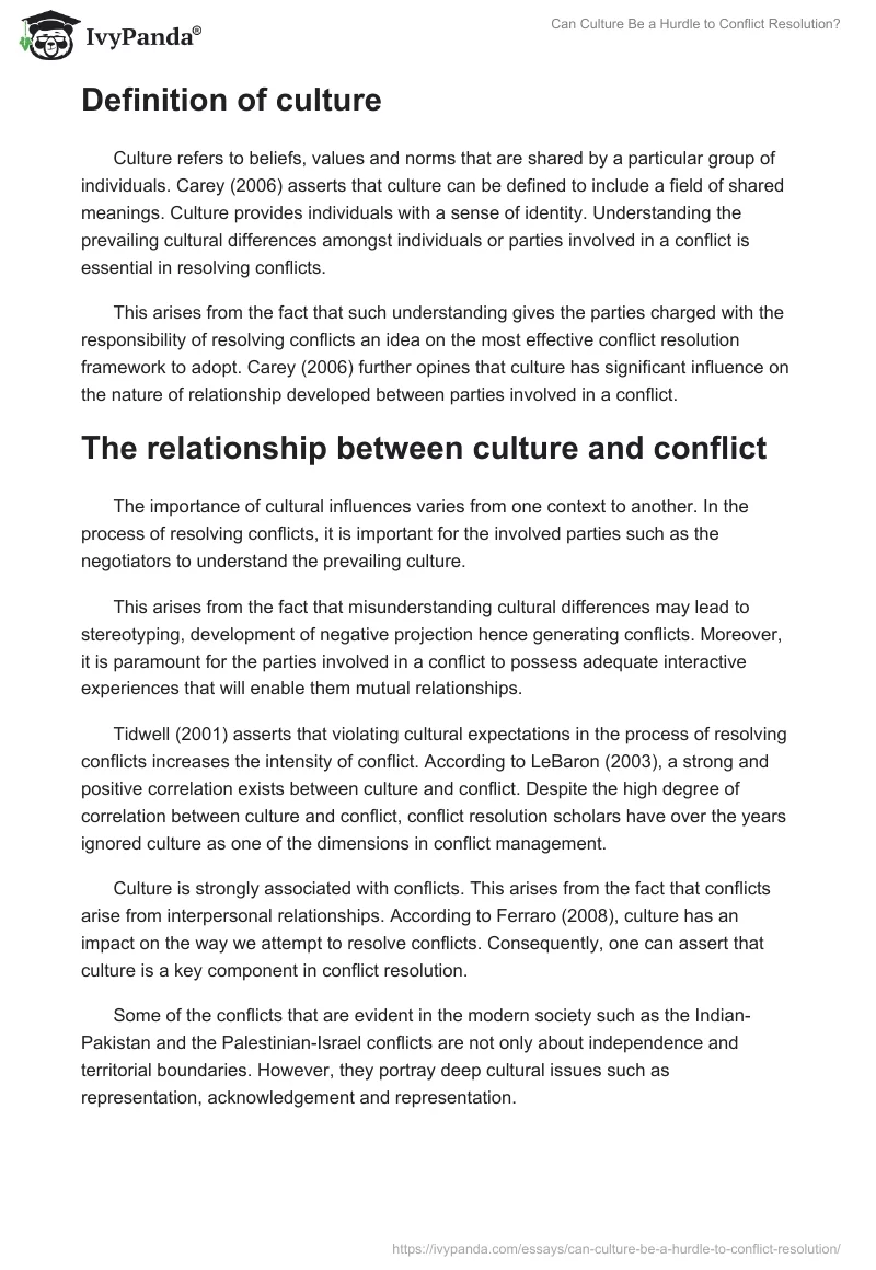 Can Culture Be a Hurdle to Conflict Resolution?. Page 2