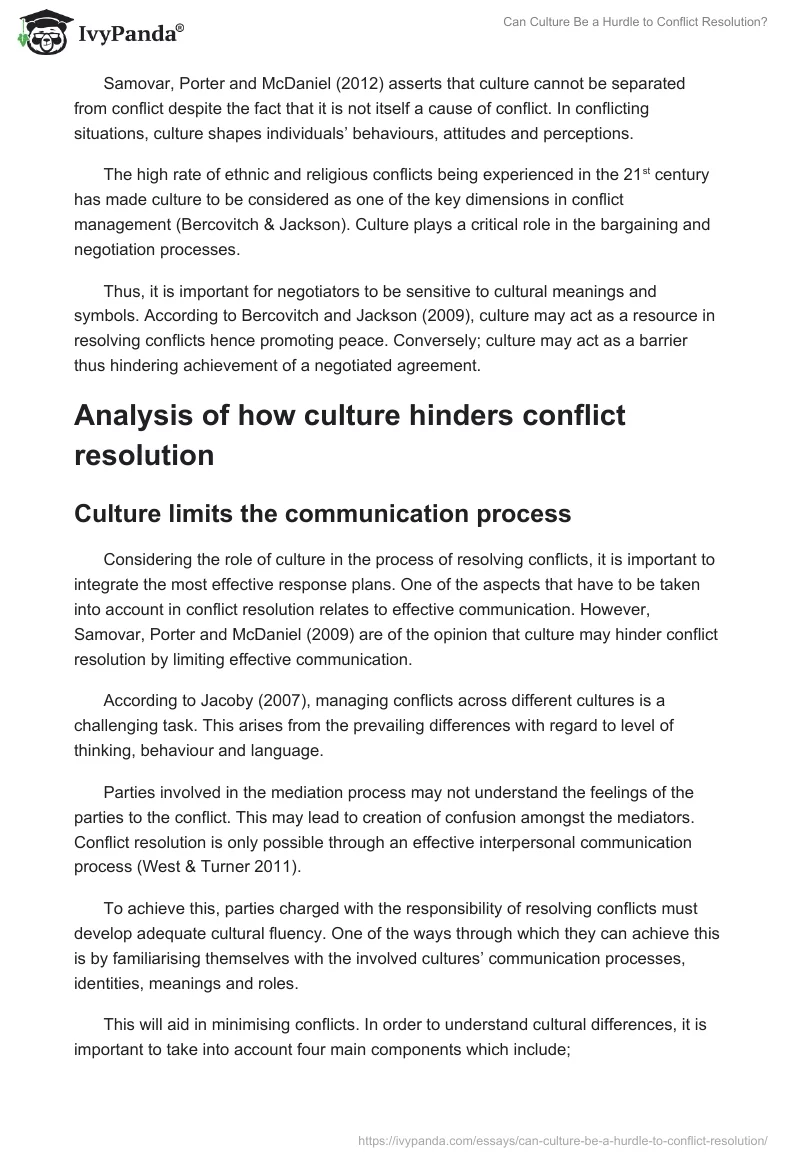 Can Culture Be a Hurdle to Conflict Resolution?. Page 3