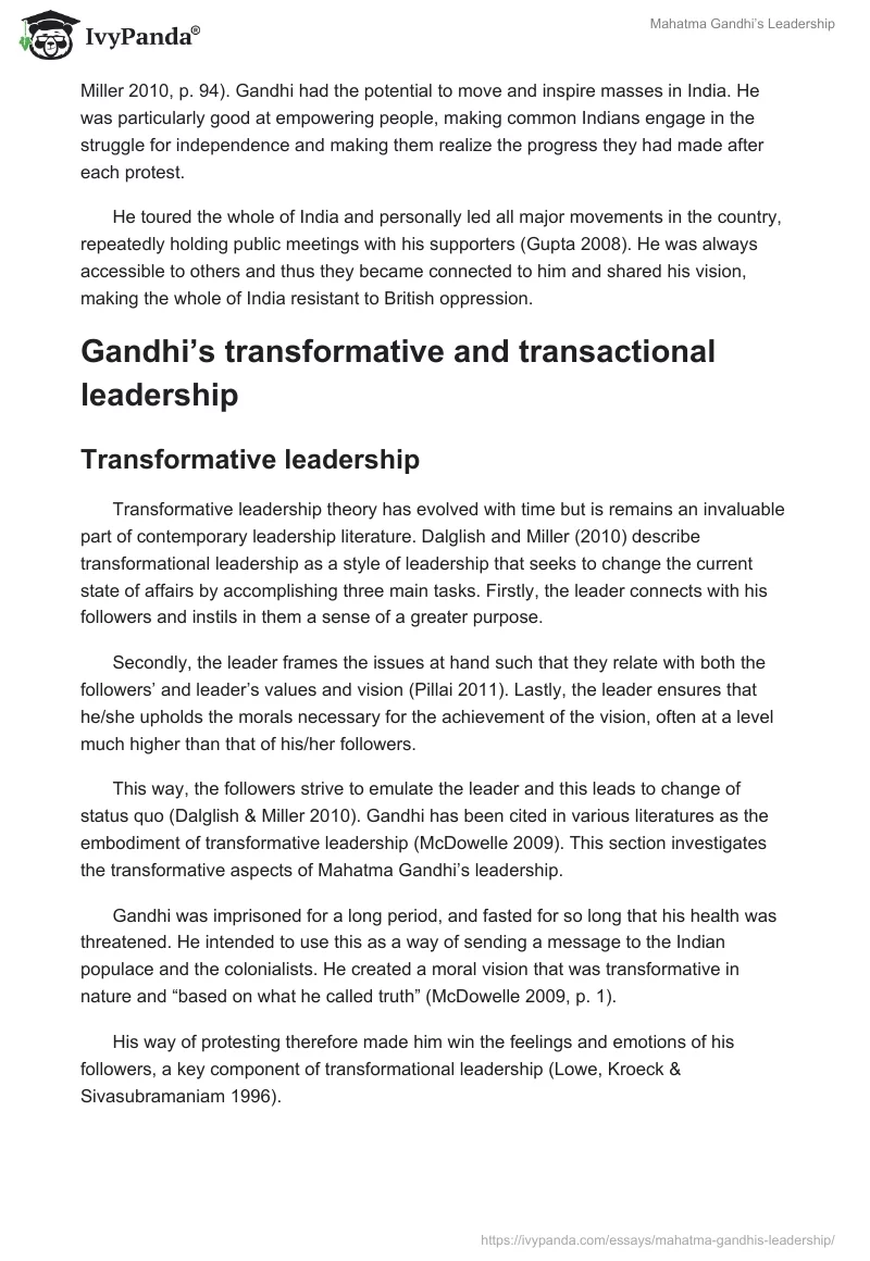 Mahatma Gandhi’s Leadership. Page 3