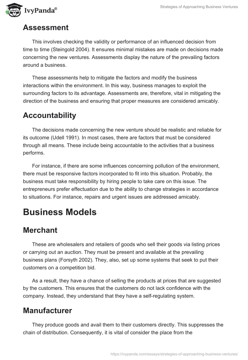 Strategies of Approaching Business Ventures. Page 2