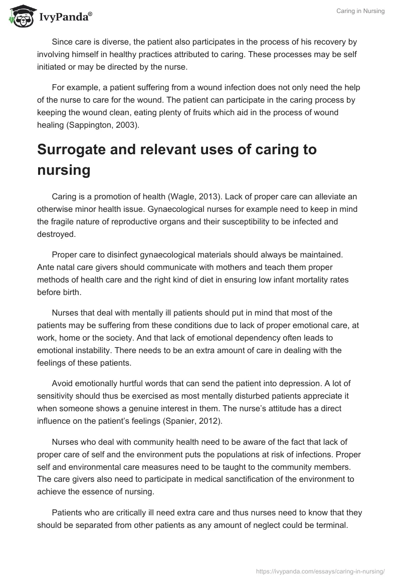 Caring in Nursing. Page 3