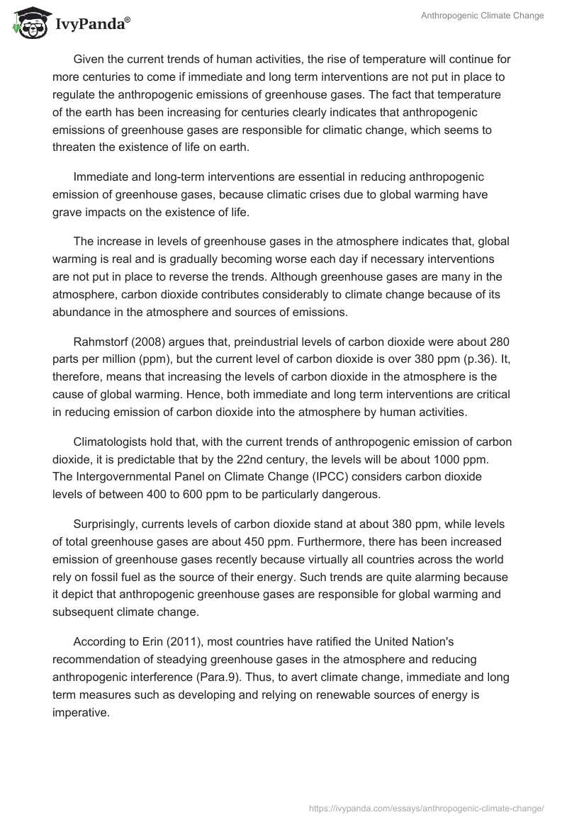 Anthropogenic Climate Change. Page 2