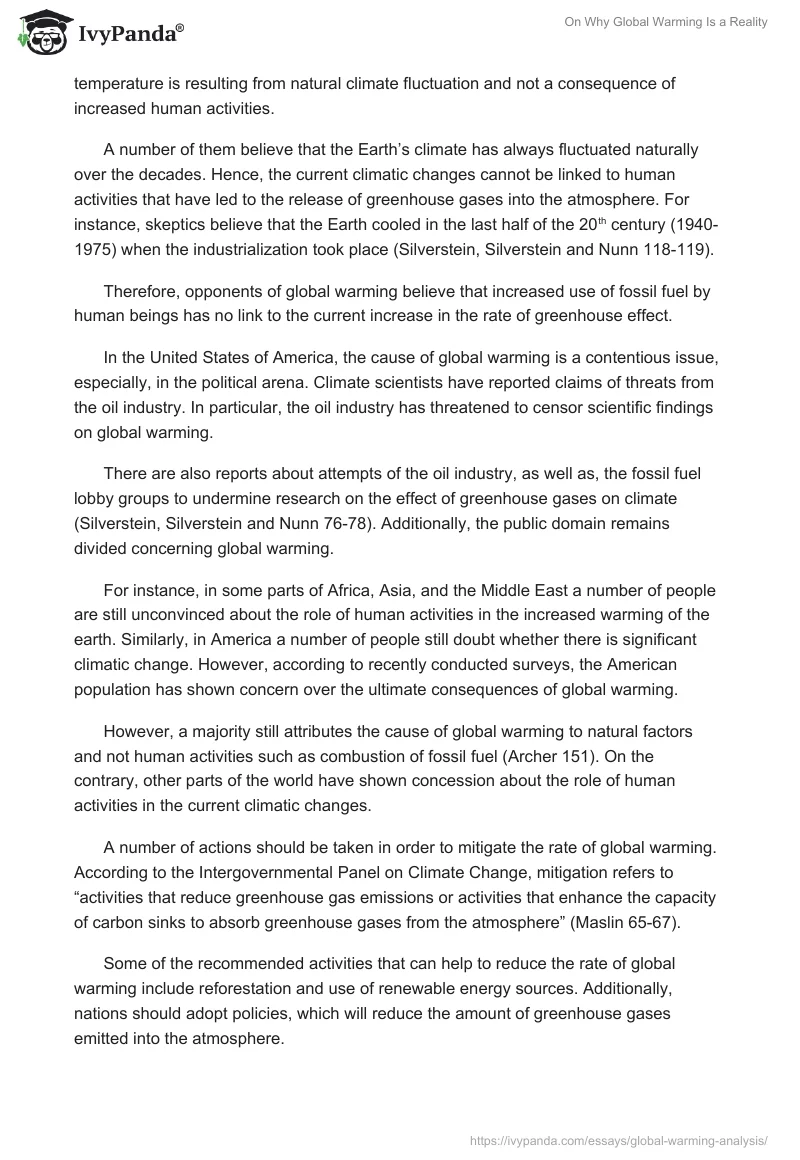 On Why Global Warming Is a Reality. Page 4