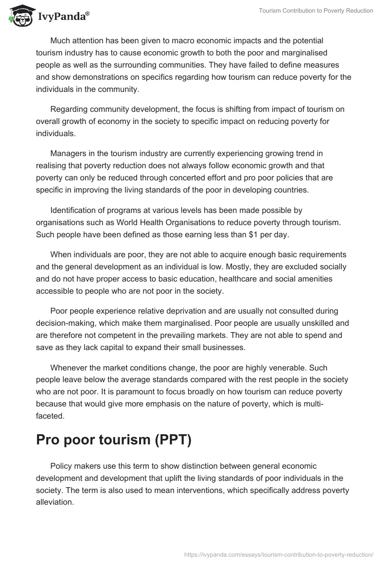 Tourism Contribution to Poverty Reduction. Page 2