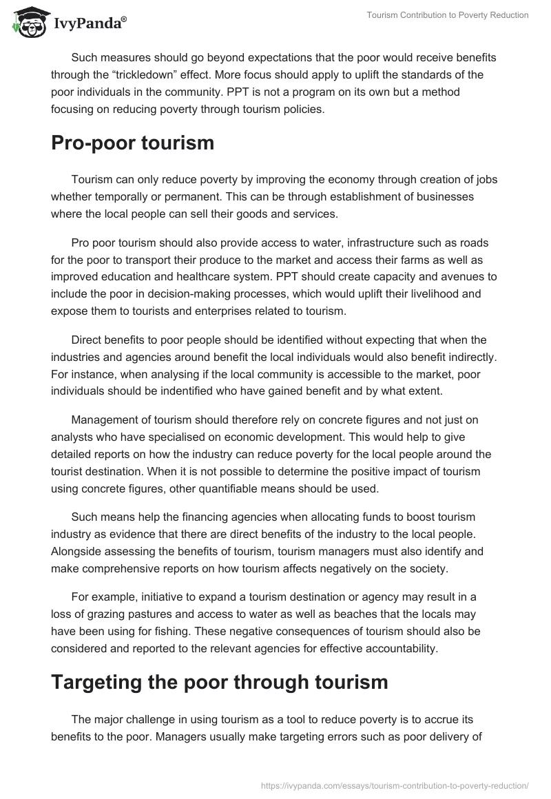 Tourism Contribution to Poverty Reduction. Page 3