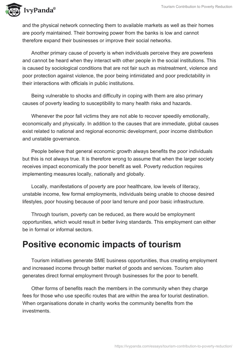 Tourism Contribution to Poverty Reduction. Page 5