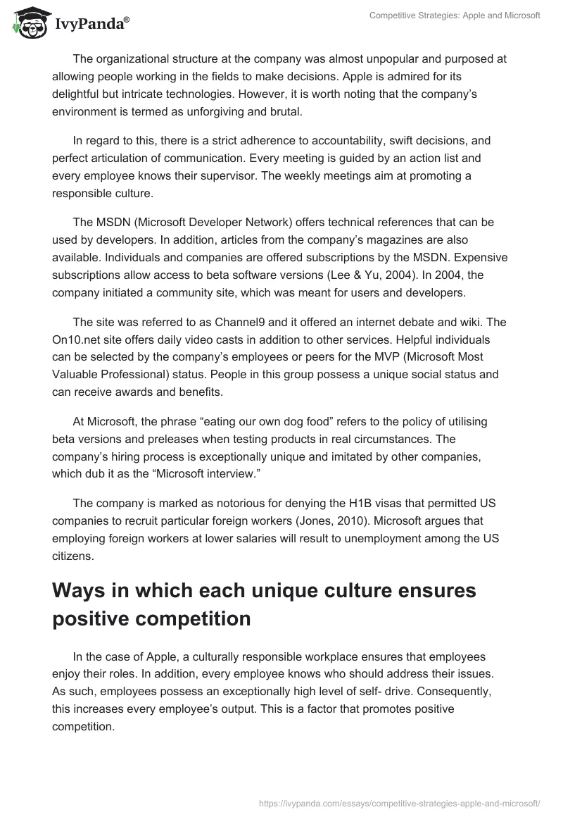 Competitive Strategies: Apple and Microsoft. Page 2