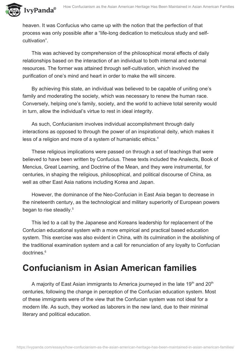 How Confucianism as the Asian American Heritage Has Been Maintained in Asian American Families. Page 3