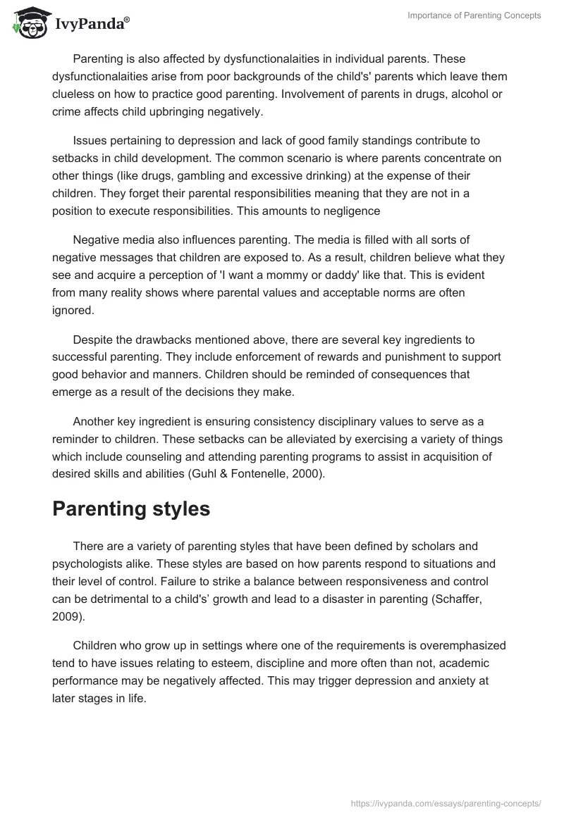 Importance of Parenting Concepts. Page 3
