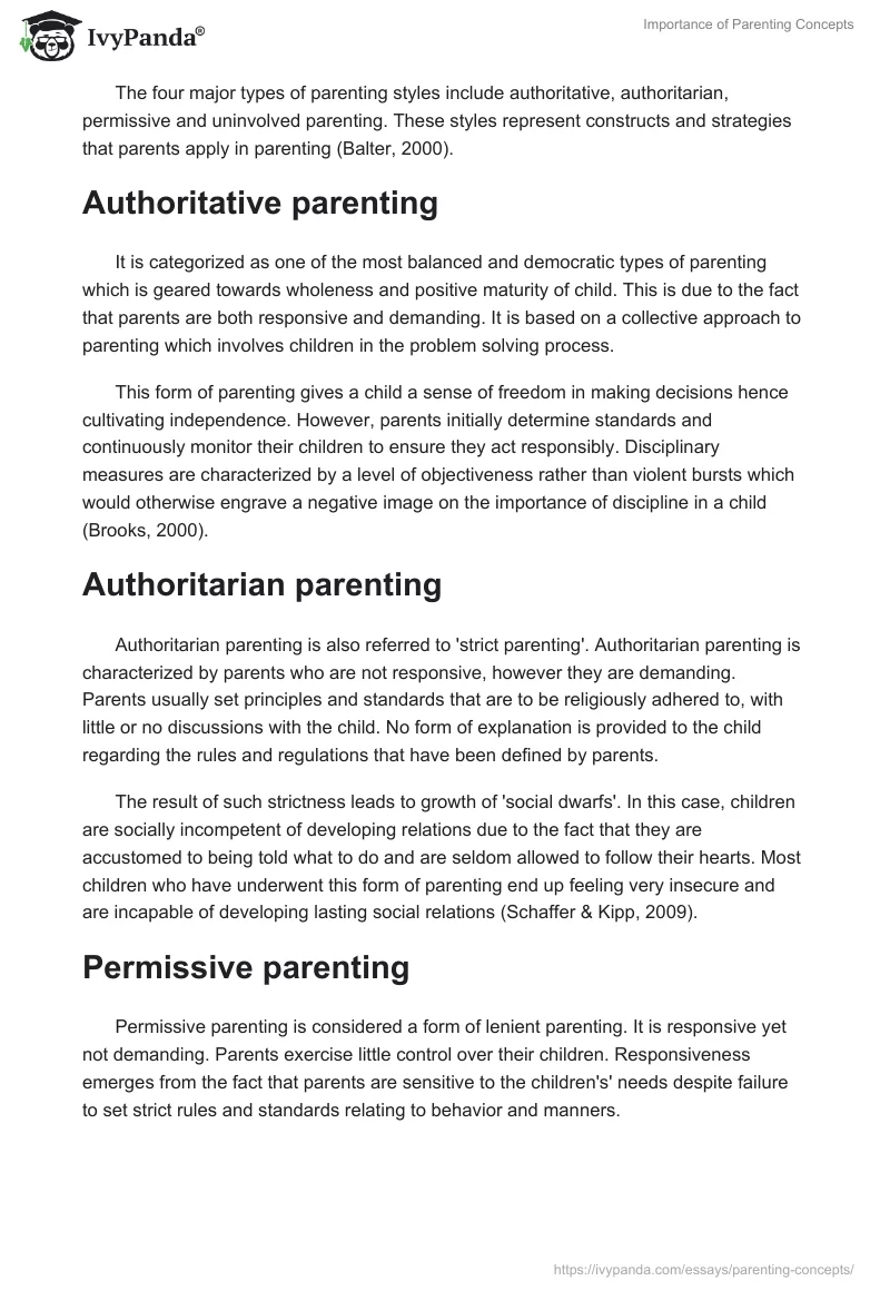 Importance of Parenting Concepts. Page 4