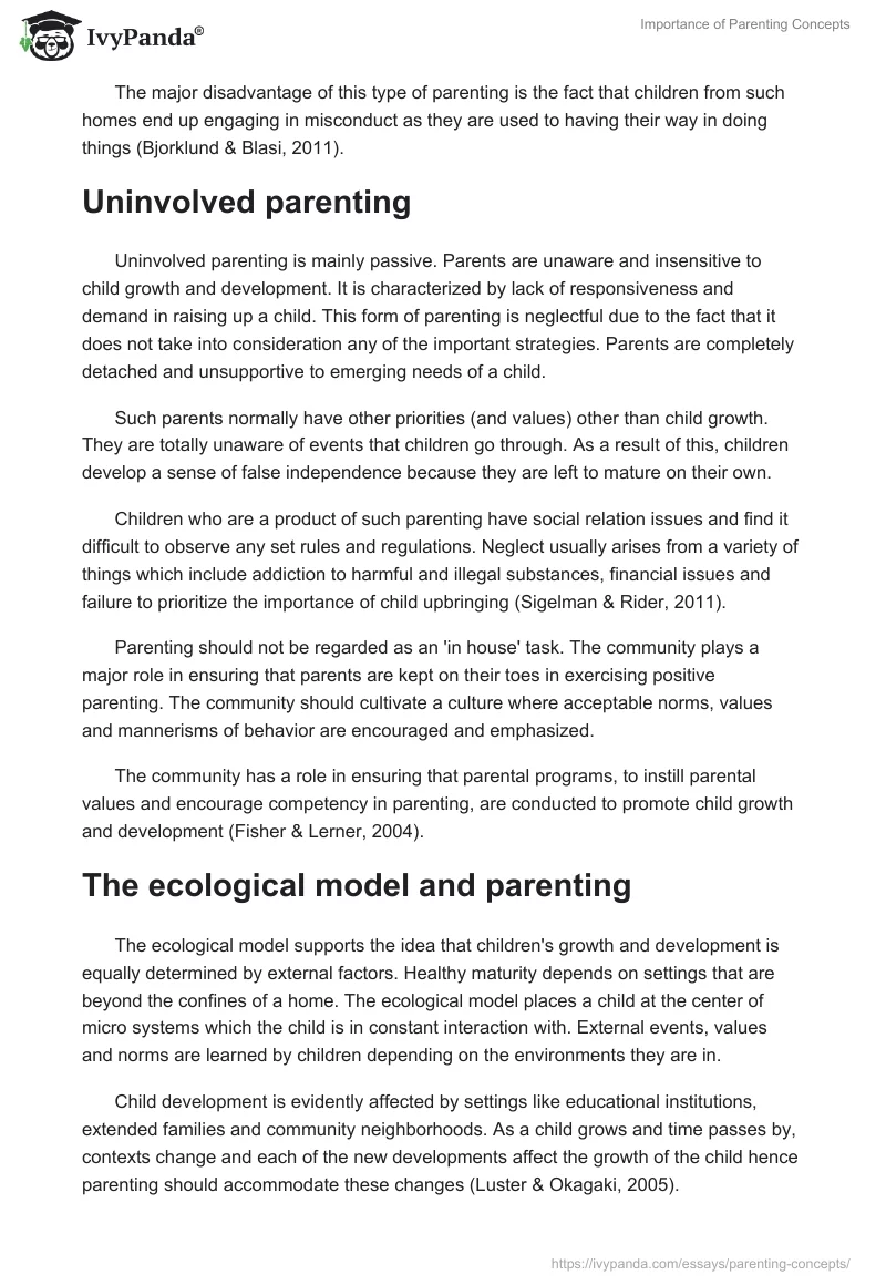 Importance of Parenting Concepts. Page 5
