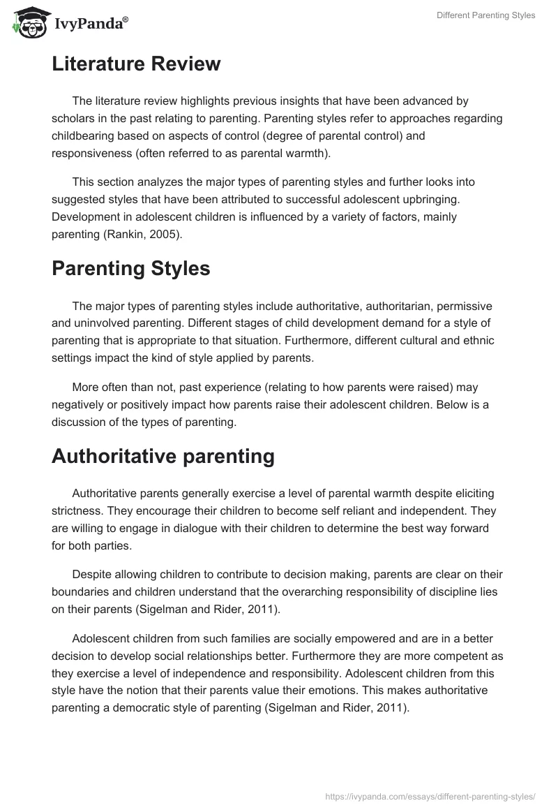 Different Parenting Styles. Page 2